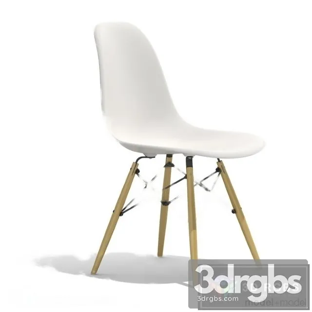 Eames Plastic Side Chair Dsw Chair Vitra White 3D Model Free