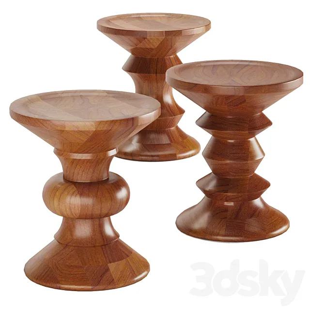 EAMES WALNUT STOOL 3D Model