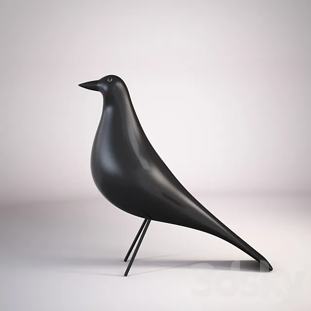 EAMES_black_wooden_bird 3D Model