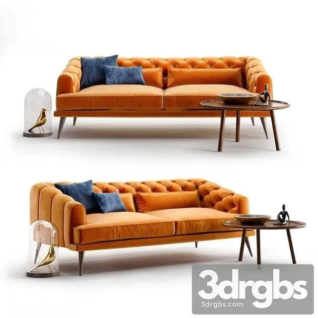 Earl Grey Sofa Set 3D Model Free