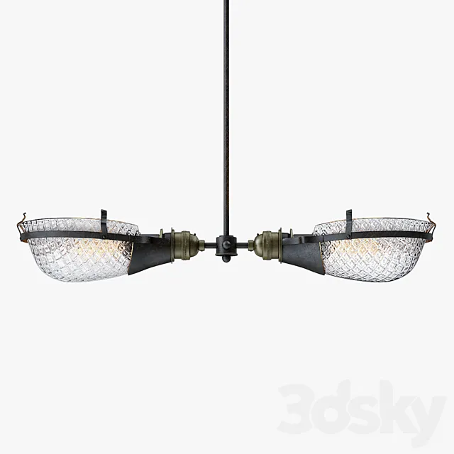 Early Style Quilted Glass Operating Room Light Pendent 3DModel