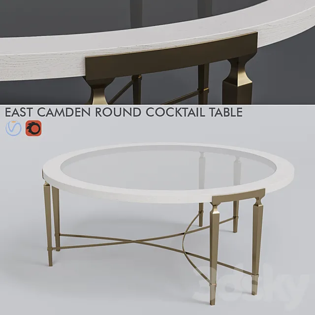 east camden round cocktail table 3D Model