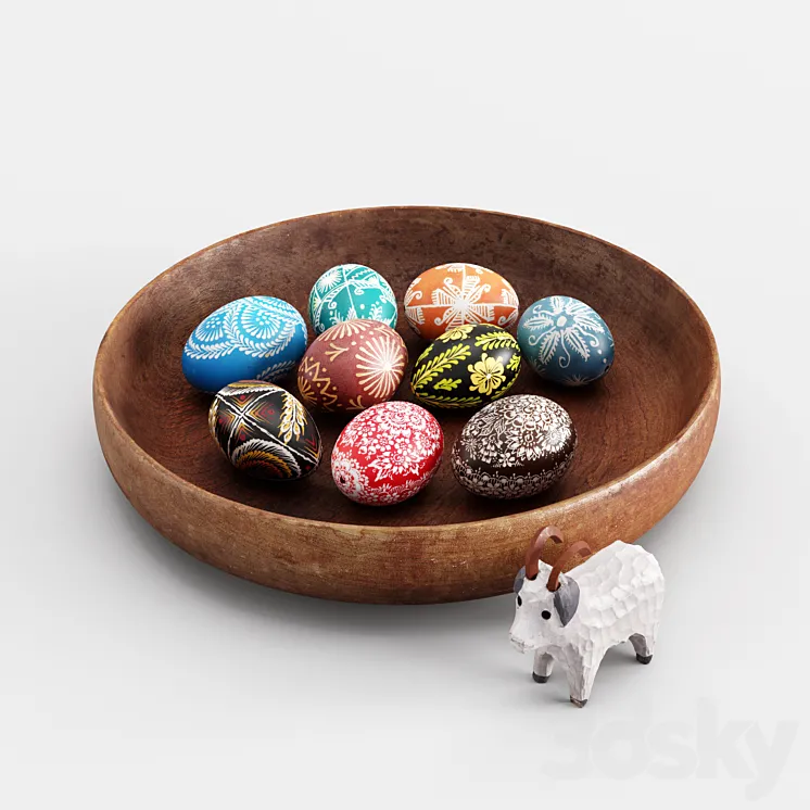 Easter Eggs Set 3D Model Free