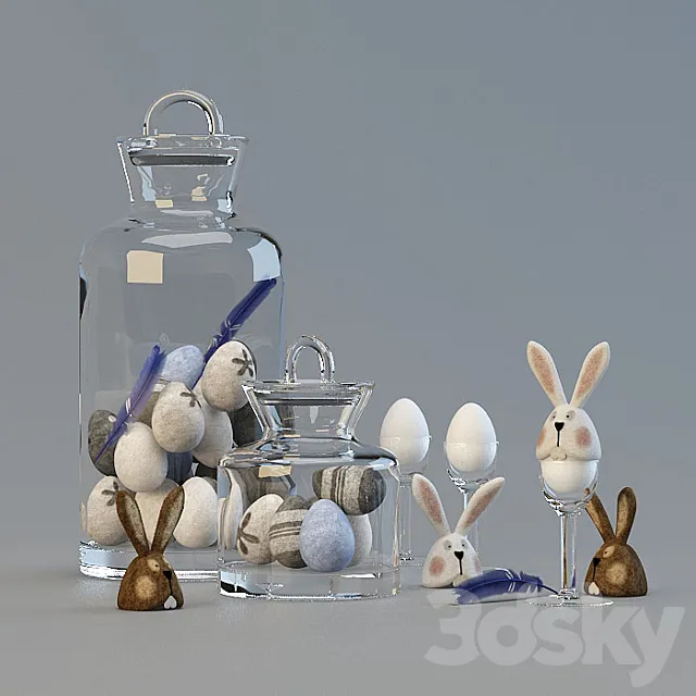 Easter hares) 3D Model