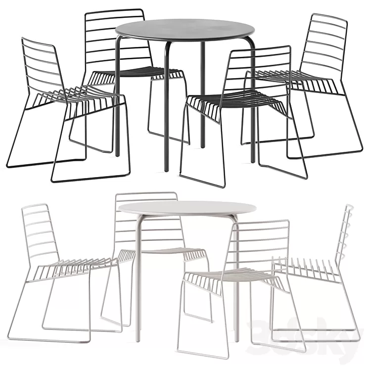 Easy Table by Connubia and B-Line Park Chair / Garden furniture 3D Model