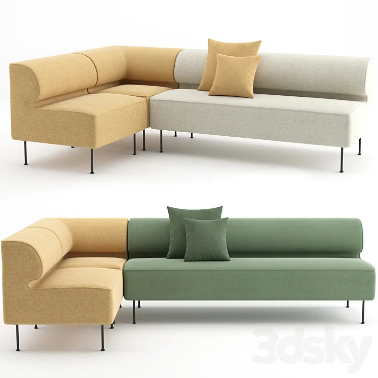 Eave Dining Sofa by MENU 3D Model Free