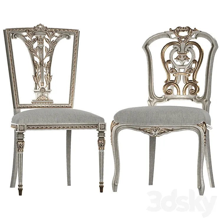 Ebanista Dauphine chairs 3D Model Free