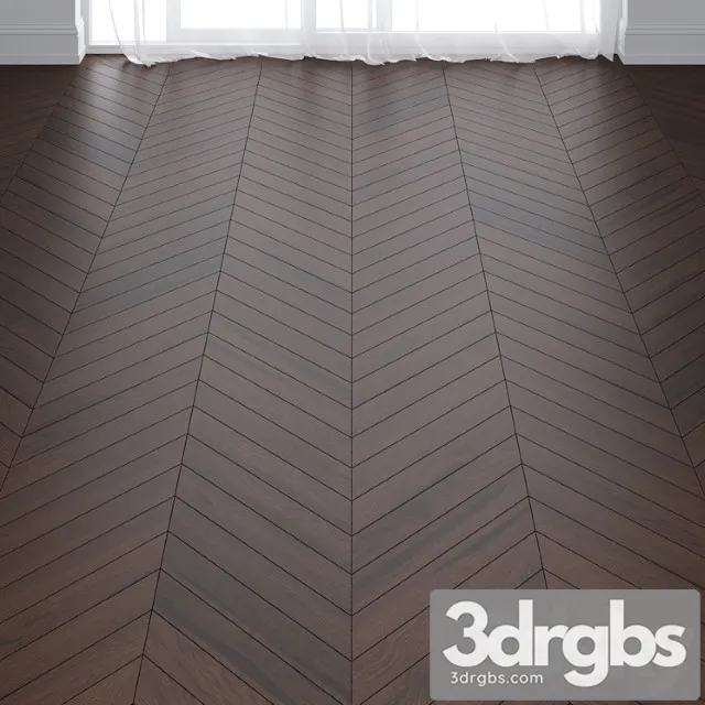 Ebony Oak Wood Parquet Floor in 3 types 3D Model Free