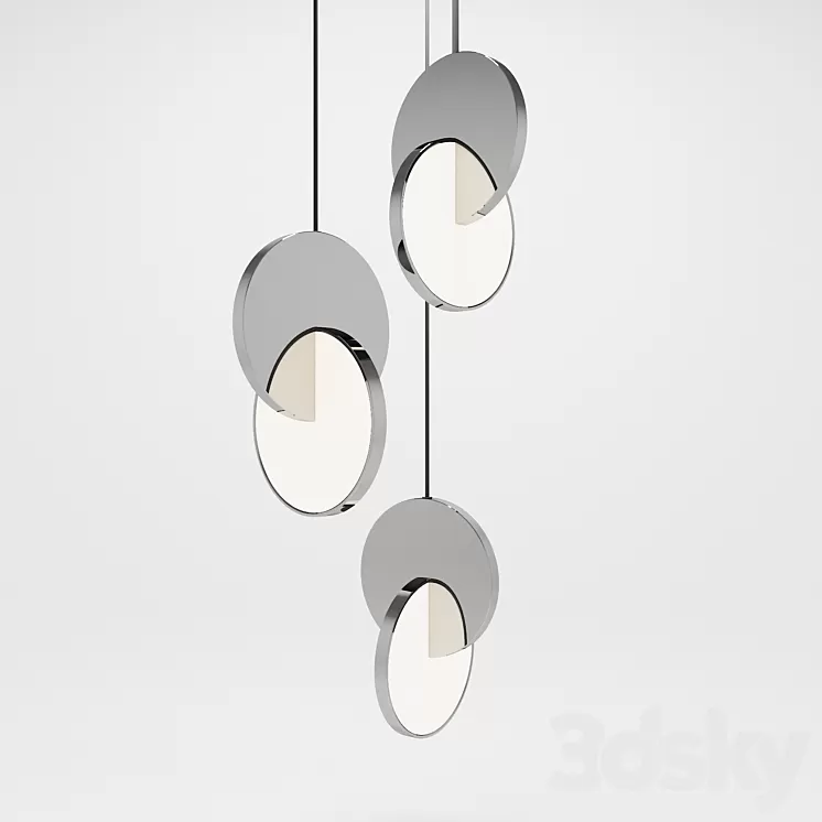 Eclipse Chandelier 3 Piece 3D Model