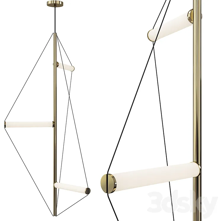 Ed045 polygon chandelier 3D Model Free