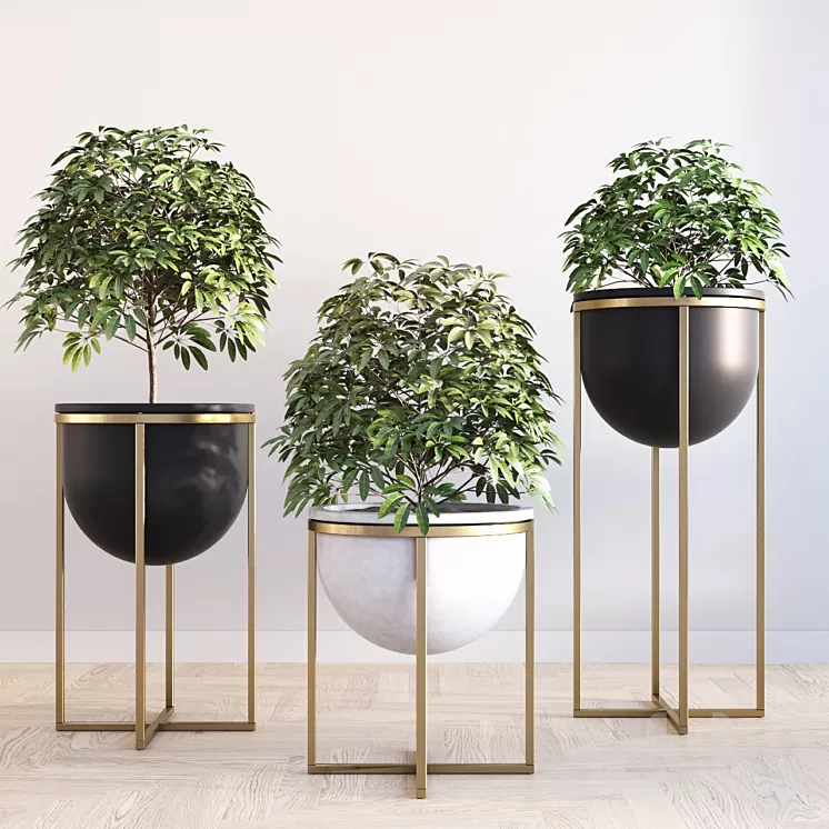 Eden cross base standing planters set 3D Model