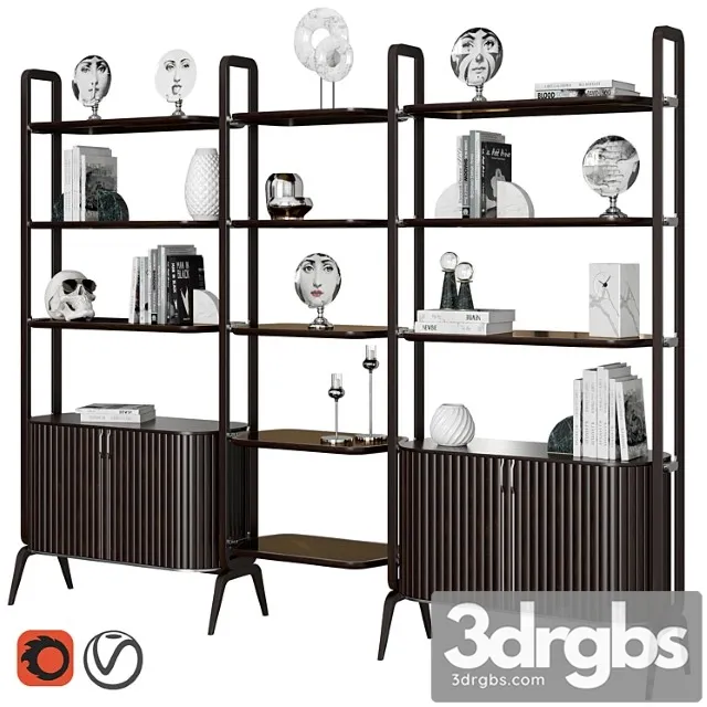 Eden-rock bookcase with 3 elements design sacha lakic 2 3D Model Free