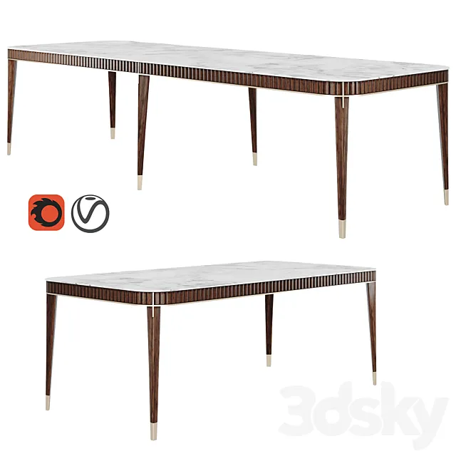 EDEN-ROCK RECTANGULAR DINING TABLE Design Sacha Lakic 3D Model