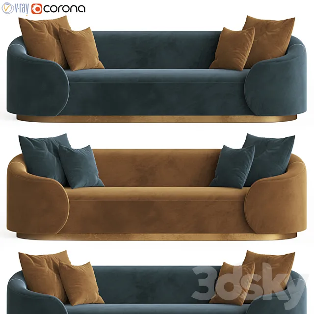 Eden Rock Sofa in Velvet Modshop1 3D Model