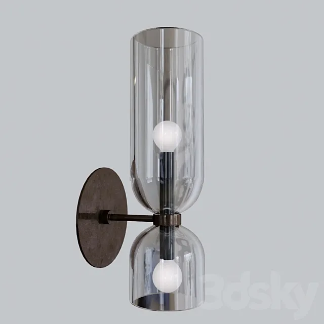 Edie sconce in blackened brass 3D Model