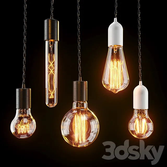 Edison lamps set Free Download
