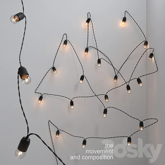 Editable garland 3D Model