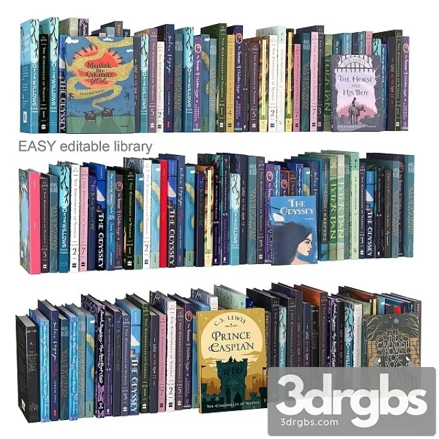 Editable Random Books Children 3D Model Download