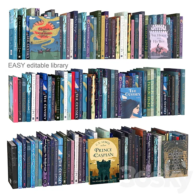 Editable random books children 3DModel