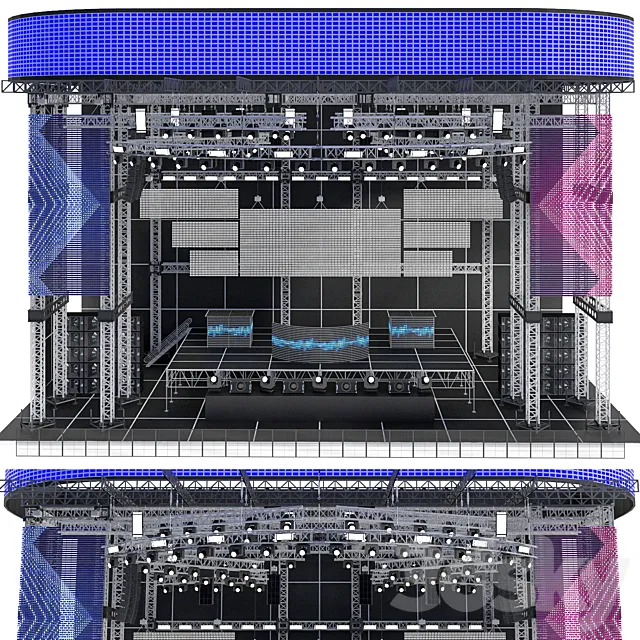 EDM Concert Stage 2 3D Model