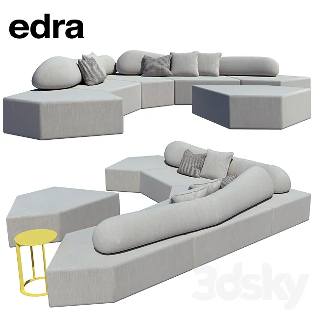 edra sofa prodotti divani on-the-rocks 3D Model