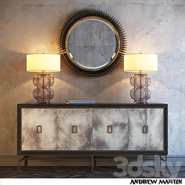 Edward Table Lamp Rebecca Mirror Edith Cabinet 3D Model