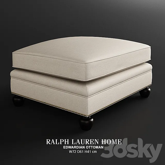 EDWARDIAN OTTOMAN 3D Model