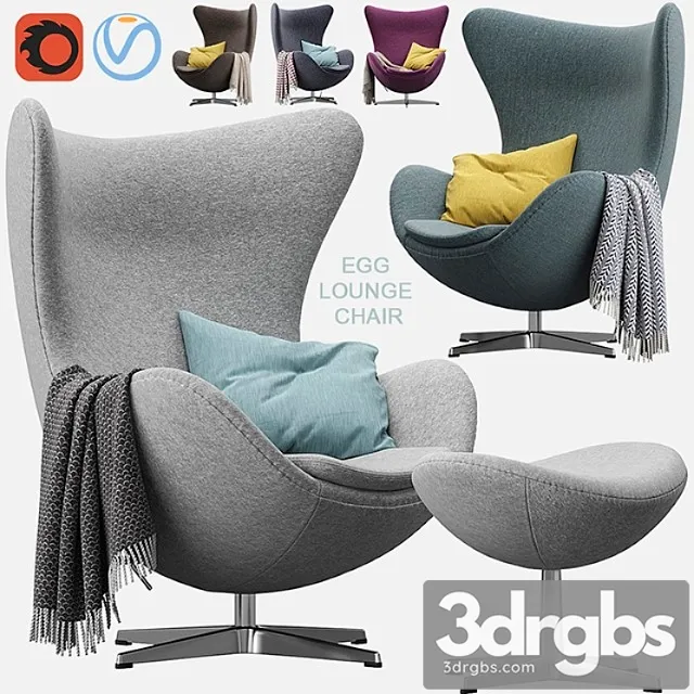Egg lounge chair 2 3D Model Free