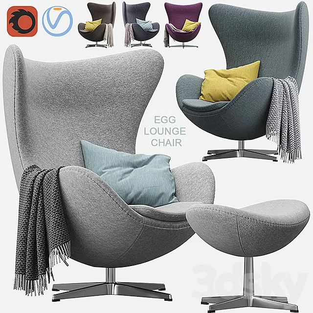 Egg lounge chair 3D Model