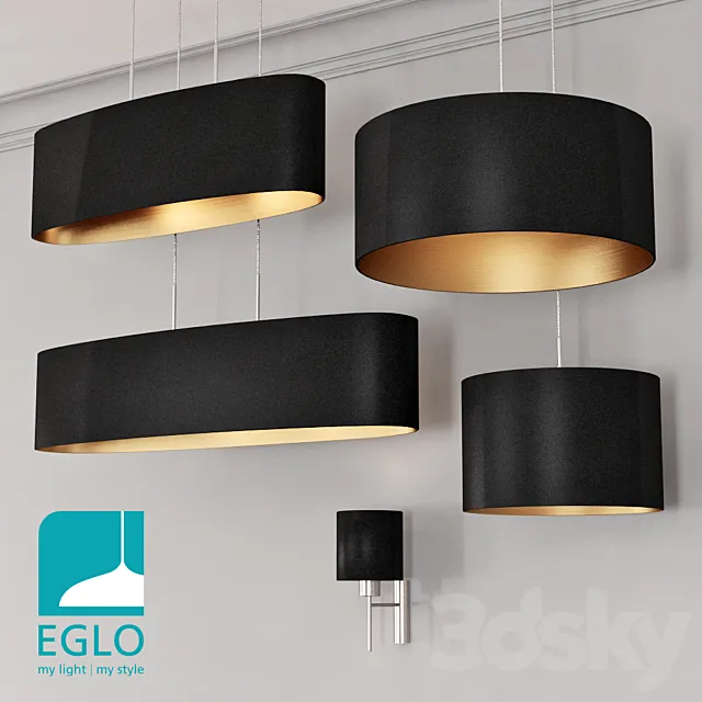 EGLO PASTERI set 4 Black & Gold 3DModel