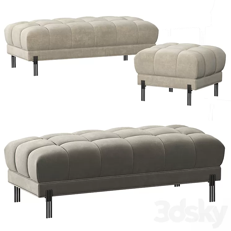 EICHHOLTTZ BENCH + STOOL SIENNA 3D Model