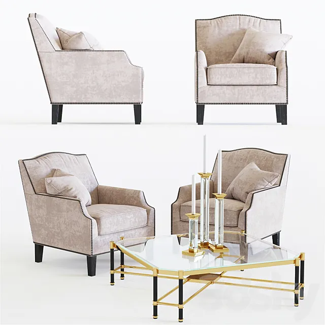 Eichholtz _ Merlin armchair 3D Model