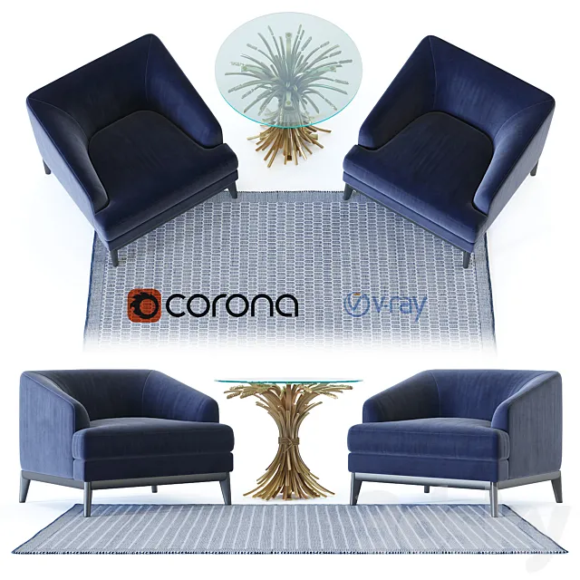 Eichholtz _ Monterey Armchair 3D Model