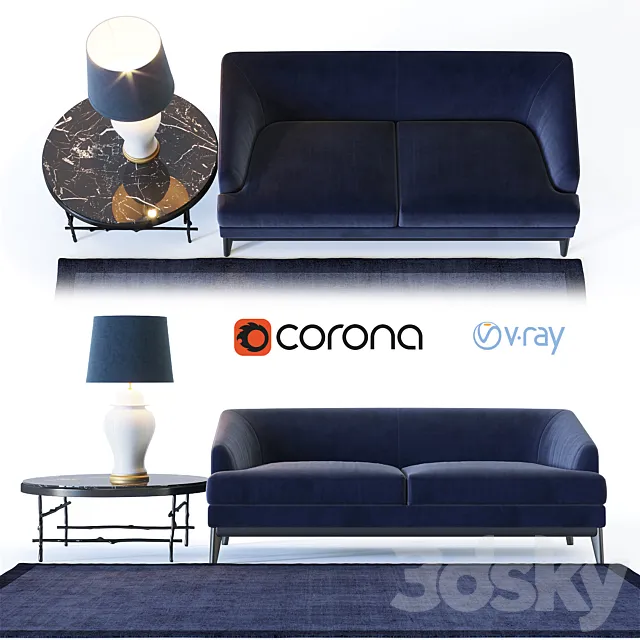 Eichholtz _ Monterey Sofa 3D Model