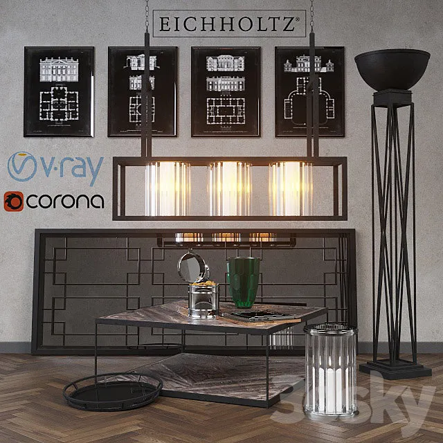 Eichholtz accessories set 3 3DModel