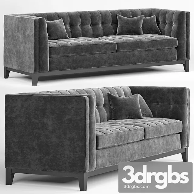 Eichholtz aldgate modern classic black velvet modular sofa 2 3D Model Free