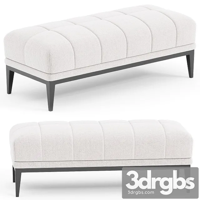 Eichholtz Aurelio White Tufted Upholstered Bench 3D Model Free