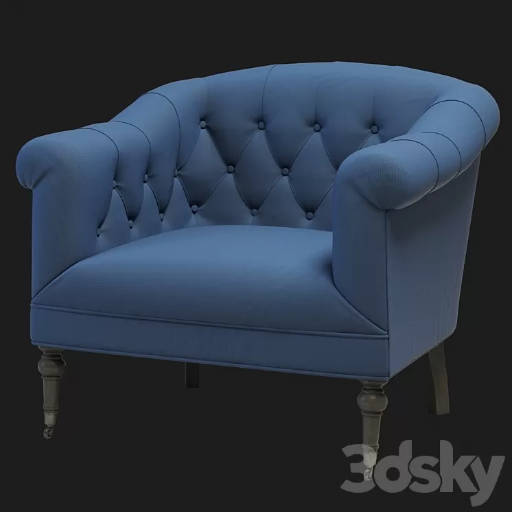 Eichholtz Bentley Chair Blue 3D Model
