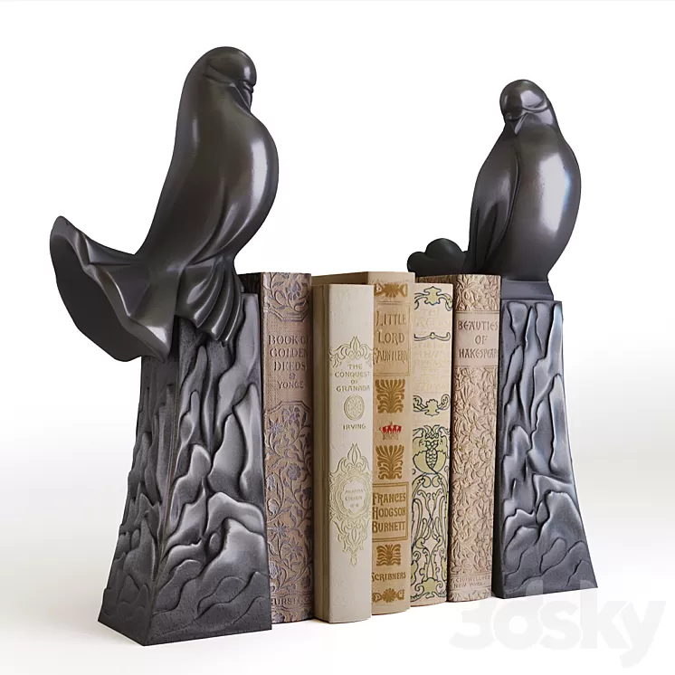 Eichholtz - Bookend dove set of 2 3D Model
