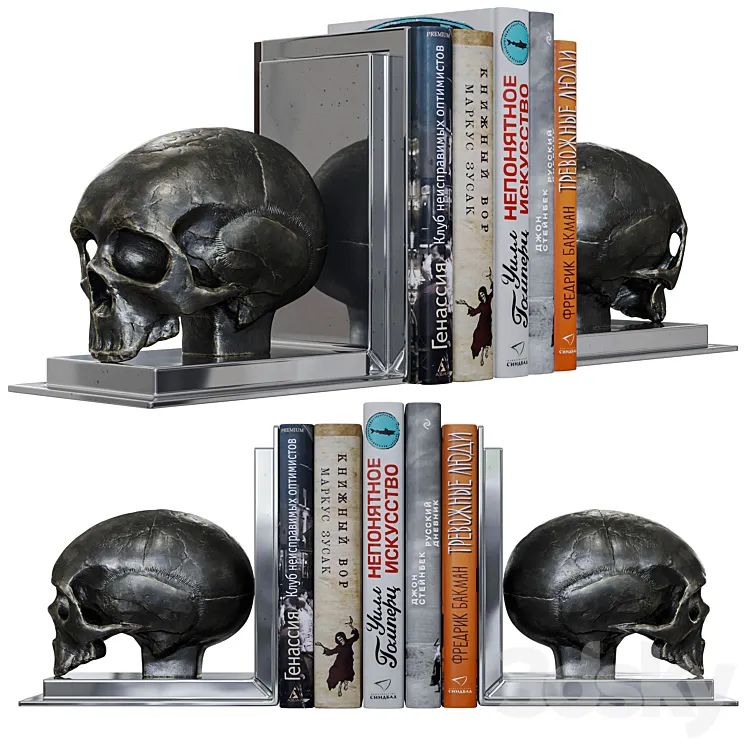 Eichholtz Bookend Skull Set 3D Model Free