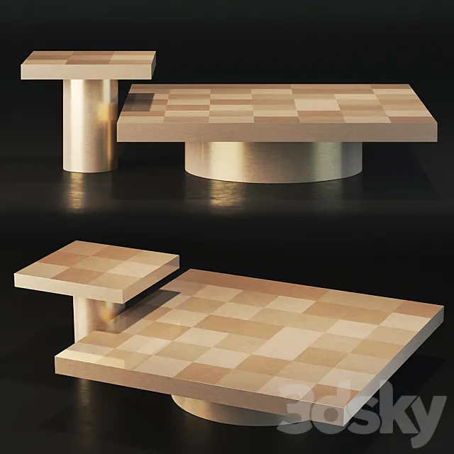 Eichholtz Coffee and Side Tables Laporte 3D Model