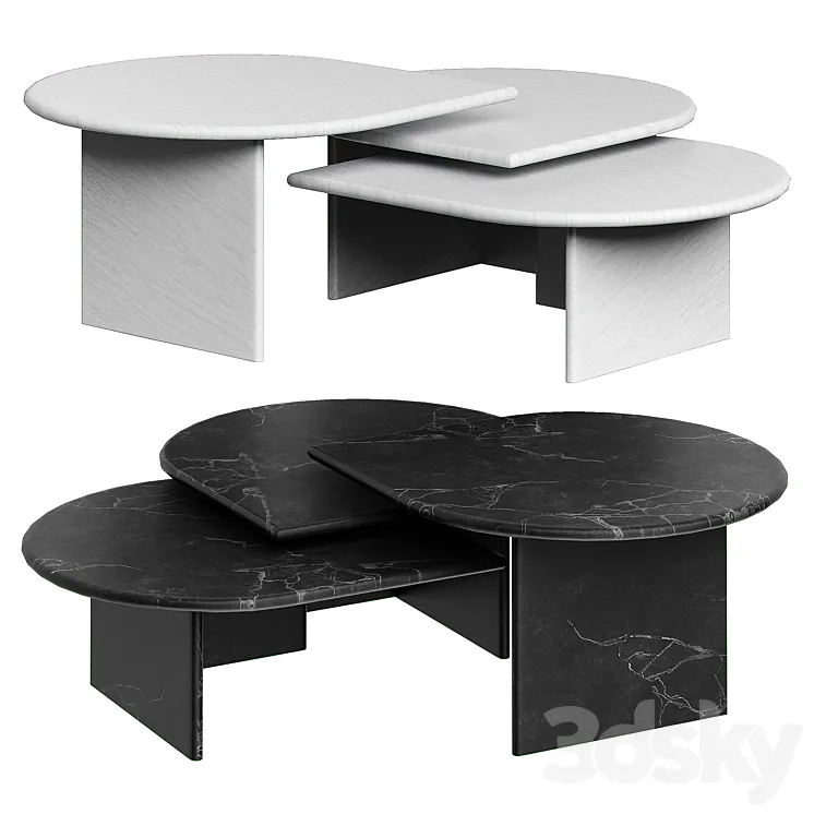 Eichholtz Coffee Table Naples set of 3 3D Model Free Download