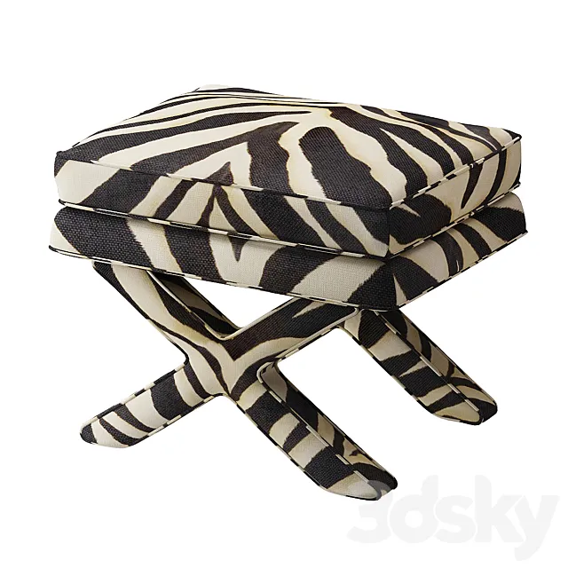 Eichholtz Cordoba Ottoman Zebra 3D Model