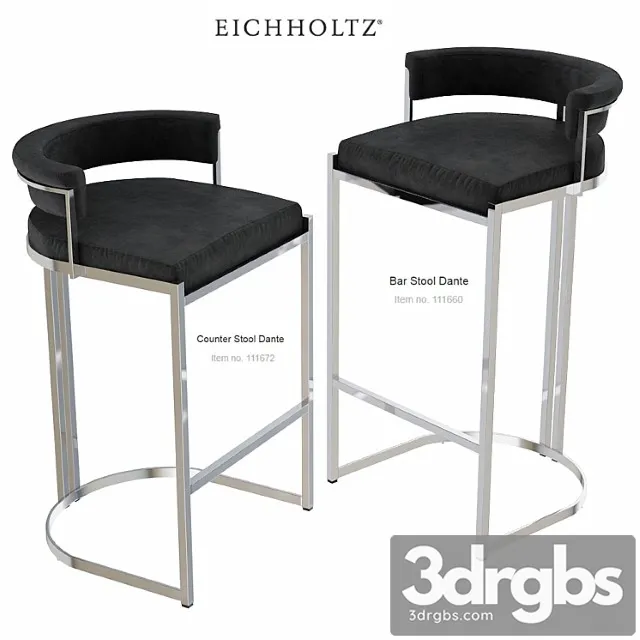 Eichholtz counter & bar stool dante 111672 111660 2 3D Model Free