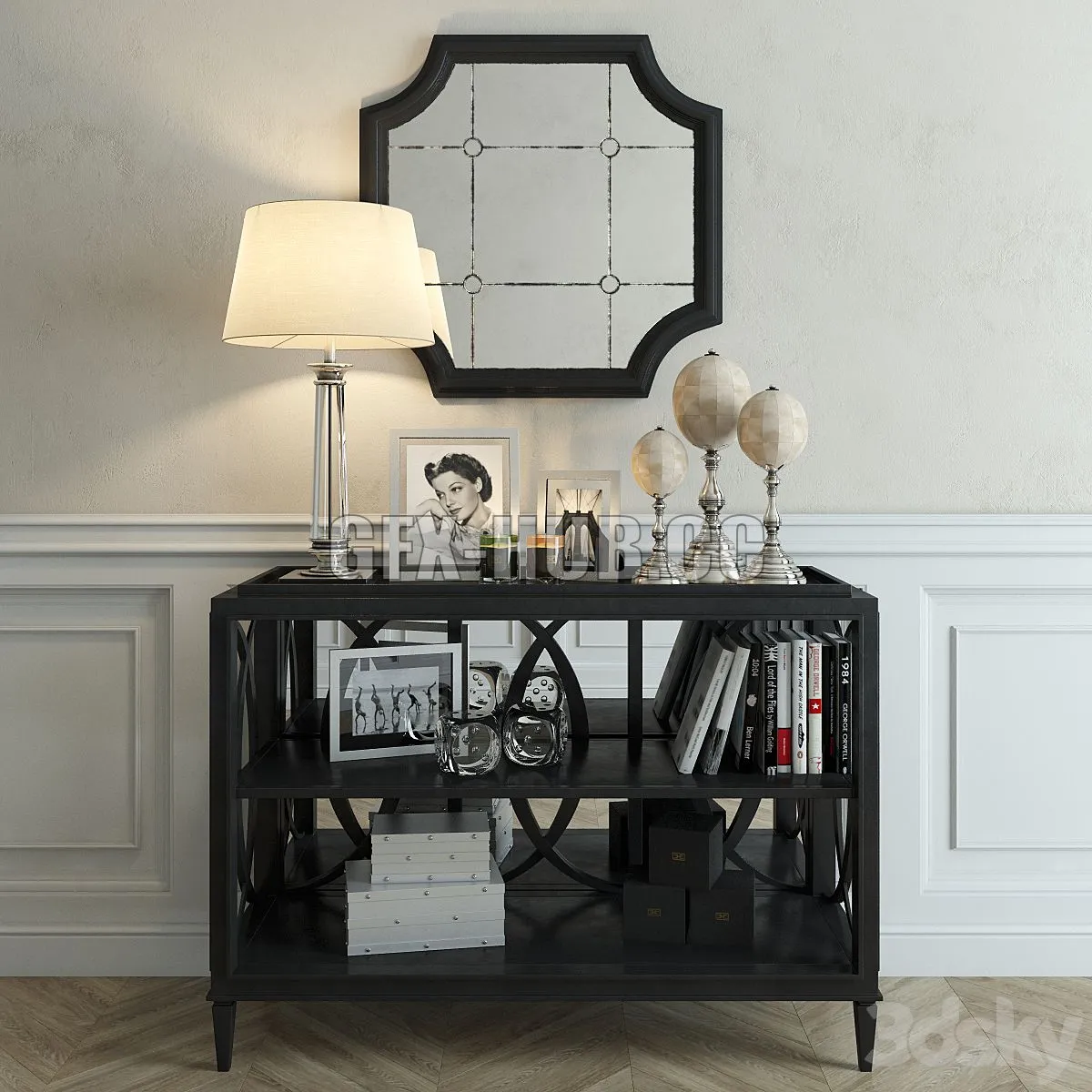 Eichholtz - Decorative set with cabinet Forsythe 3D Model