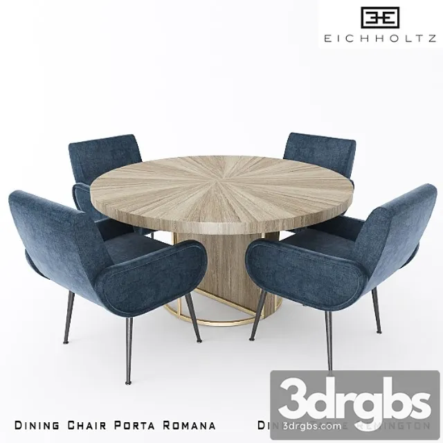 Eichholtz Dining Chair And Table 3D Model Free