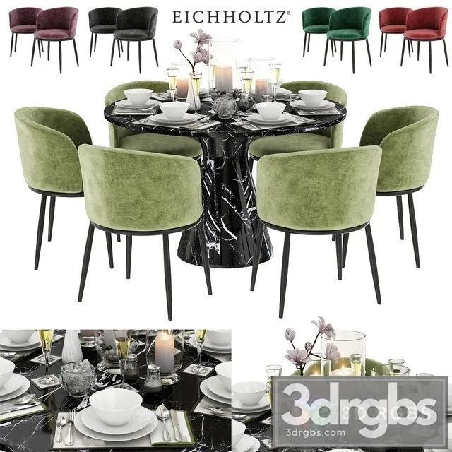 Eichholtz Dining Set 01 3D Model Free