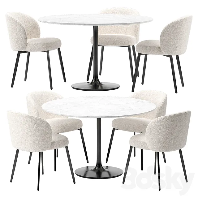 Eichholtz Lloyd Chair and Crate & Barrel Nero Table Free Download