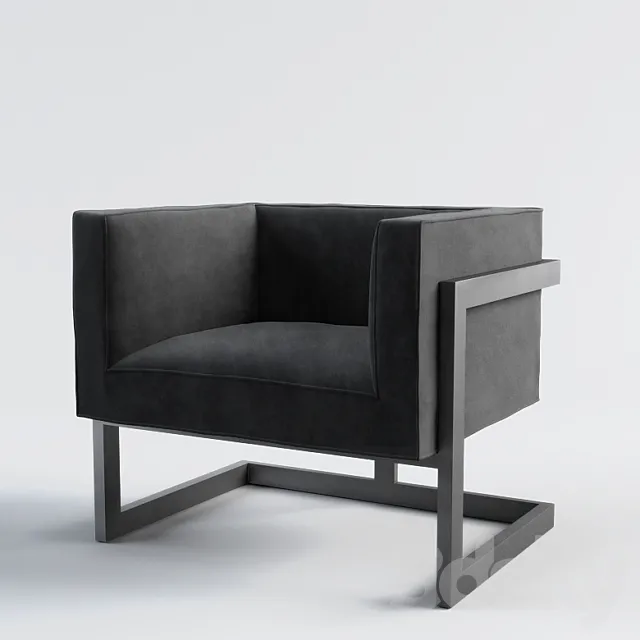 Eichholtz Mendoza Chair Black Velvet 3D Model