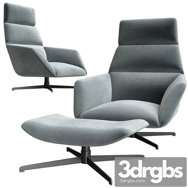 Eichholtz nautilus swivel chair and ottoman 3D Model Free